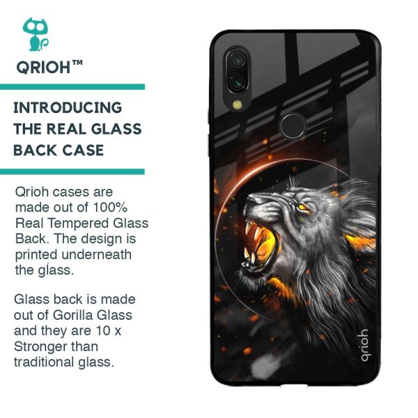 Aggressive Lion Glass Case for Xiaomi Redmi Note 7S Fashion