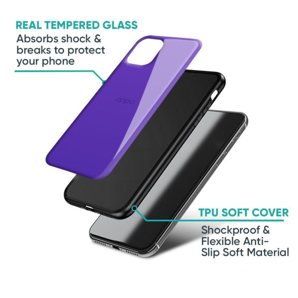 Amethyst Purple Glass Case for Oppo A16K Fashion