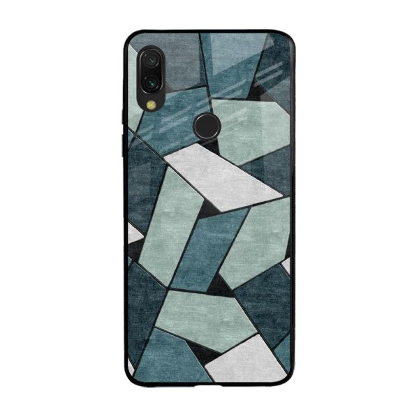 Abstact Tiles Glass Case for Xiaomi Redmi Note 7S For Sale