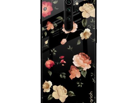 Black Spring Floral Glass Case for Xiaomi Redmi Note 8 Pro For Cheap