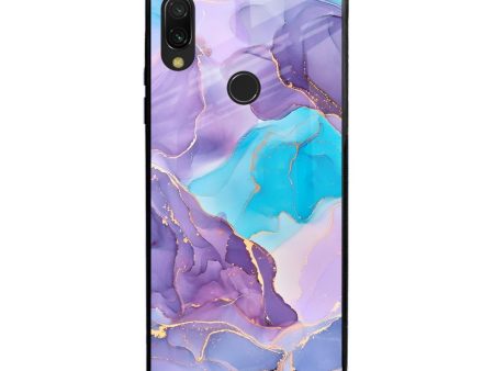 Alcohol ink Marble Glass Case for Xiaomi Redmi Note 7S Fashion