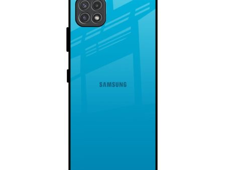 Blue Aqua Glass Case for Samsung Galaxy F42 5G Discount