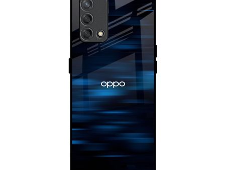 Blue Rough Abstract Glass Case for Oppo F19s For Discount