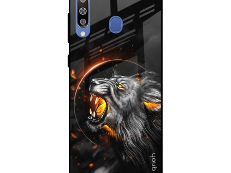 Aggressive Lion Glass Case for Samsung Galaxy M40 Online Sale