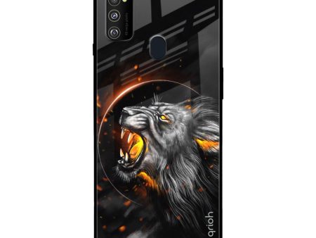 Aggressive Lion Glass Case for Samsung Galaxy M30s Cheap