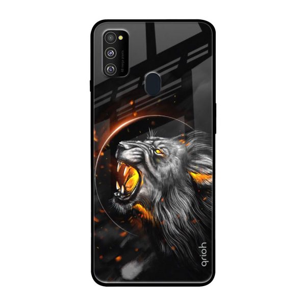 Aggressive Lion Glass Case for Samsung Galaxy M30s Cheap