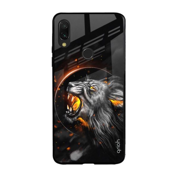 Aggressive Lion Glass Case for Xiaomi Redmi Note 7S Fashion