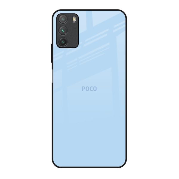 Pastel Sky Blue Glass Case for Poco M3 Online now