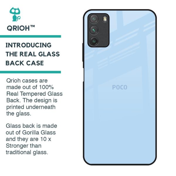 Pastel Sky Blue Glass Case for Poco M3 Online now