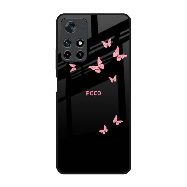 Fly Butterfly Glass Case for Poco M4 Pro 5G Online now