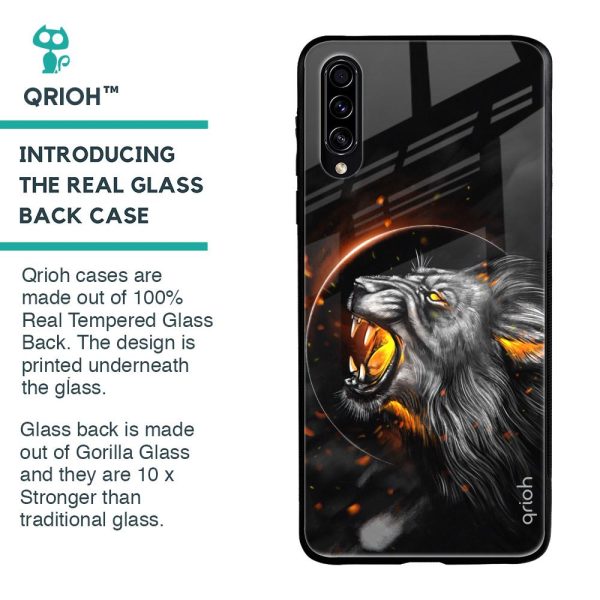 Aggressive Lion Glass Case for Samsung Galaxy A50s Supply