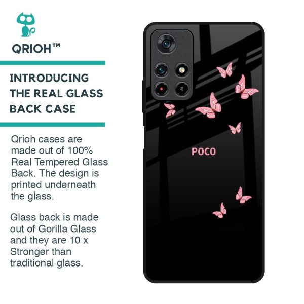 Fly Butterfly Glass Case for Poco M4 Pro 5G Online now