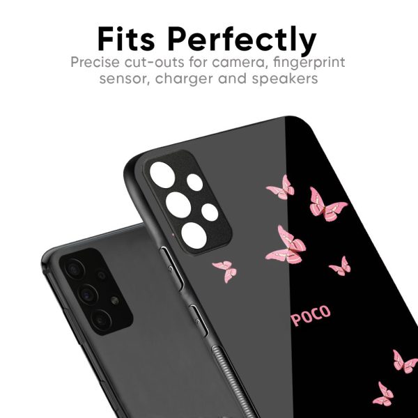 Fly Butterfly Glass Case for Poco M4 Pro 5G Online now